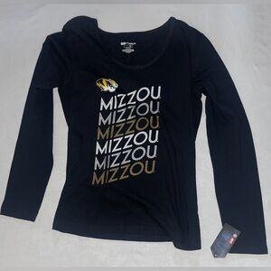NWT Mizzou Long Sleeve Tee Black Size Large